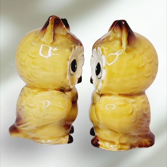 Vintage Lefton OWL Salt & Pepper Shaker Set Japan Exclusive - Picture 2 of 8